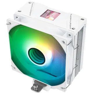 Thermalright Assassin Spirit 120 Vision ARGB CPU-Kühler, Computer-Kühlkörper, 4 Heizrohre, PC-Display, CPU-Kühlung mit 1,5 Zoll, 240 x 240 Auflösung, für AM4/AM5 und LGA1700/1851/115X, Weiß