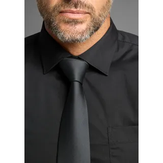 Krawatte MAN'S WORLD, Herren, grau (anthrazit), Web, Obermaterial: 100% Polyester, leicht glänzend, unifarben, Krawatten, mit nimalistischem ton-ton Streifen Design - NEW