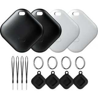 Air Tag,Bluetooth Tracker Kinder,Air Tagg Kompatibel mit Apple Wo ist?,Air Tags Smart Tracker APP (Nur iOS),IP67 wasserdicht,Austauschbare Batterie für Schlüssel,Gepäck,Koffer,Brieftasche,Air Tag 4er