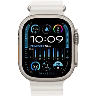 GPS + Cellular 49 mm Titangehäuse natur, Ocean Armband weiß One Size