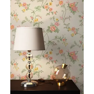 Newroom Vliestapete, Weiß Tapete Landhaus Blumen - Blumentapete Blau Rot Romantisch Floral Blüten Wiese für Wohnzimmer Schlafzimmer Büro grün