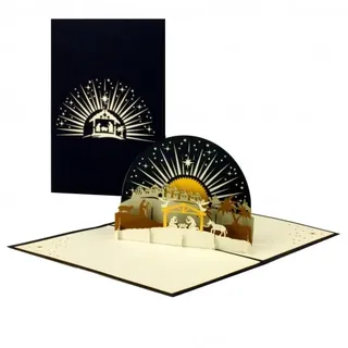 Colognecards Pop-Up Karte Weihnachts Krippe mit Stern