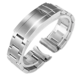 REFKIT 904 Uhrenarmband for Rolex for DAYTONA for GMT for SUBMARINER Uhrenzubehör Metallband aus massivem Edelstahl Uhrenarmband 20 mm (Color : Silver Full Matte, Size : 20mm No Logo)