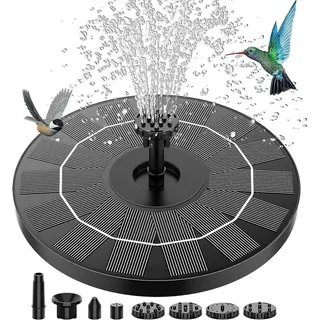 XDOVET Gartenbrunnen Solar Springbrunnen, 16cm Solar-Teichpumpe mit 6 Effekten, Solar-Wasserpumpe, Pumpe für Gartenteiche oder Vogeltränke