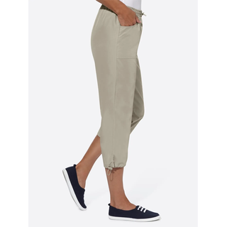 7/8-Hose CLASSIC BASICS, Damen, Gr. 46, Normalgrößen, grau (stein), 100% Polyester, unifarben, 7/8-Länge, Hosen 7/8-Hose
