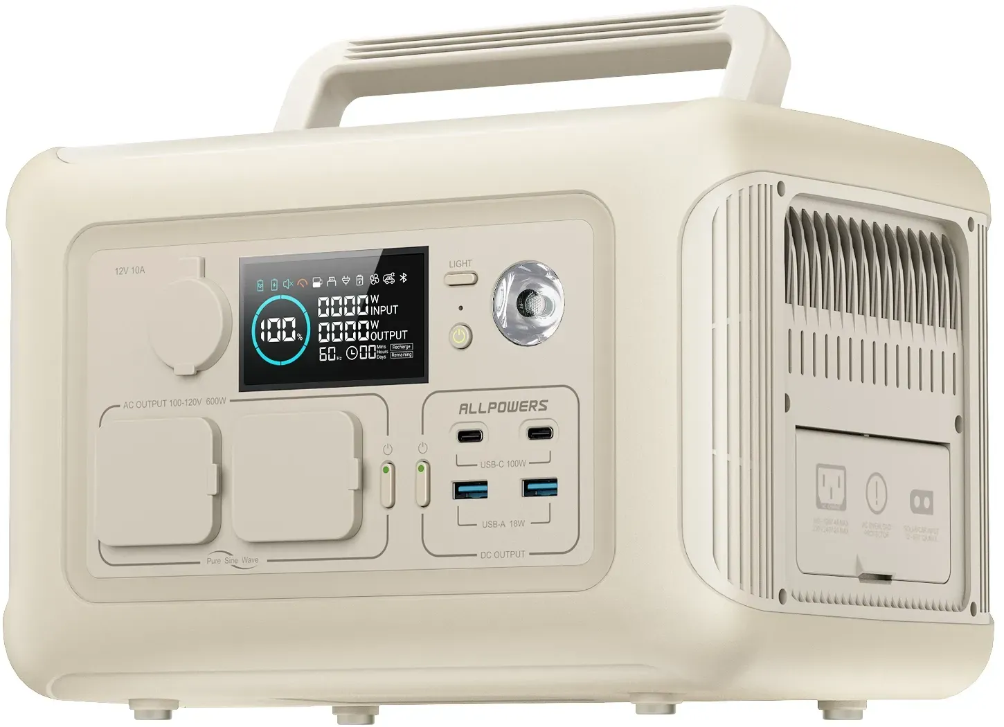 ALLPOWERS R600 Tragbarer Generator 299 Wh 600 W Kraftwerk mit AC-Steckdosen LiFePO4-Akku für Heimzelte Outdoor RV Camping