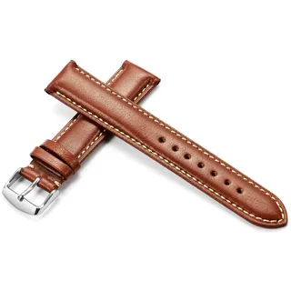 Kalb Armband 18mm 19mm 20mm 21mm 22mm 24mm Uhrenarmband Lederband Männer Frauen, Braun Weiß, 22mm