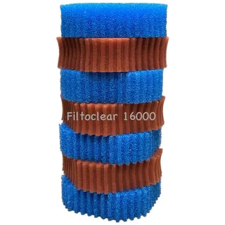 koi- und bonsaipark herdecke KH Ersatzschwamm Set für Filtoclear 16000 Teichfilter Filterschwämme 4X blau/ 3X rot passend für Oase Filter Komplettset Wasseraufbereitung Filterschwamm Ersatzschwämme