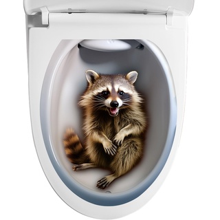 Smileshiney 3D Wilde Tiere Toilettensitz Aufkleber - 3D Wilde Tiere Toilettensitz Aufkleber, Wilde Tiere Toilettendeckel Aufkleber,WC Deckel Bad Klo Aufkleber Sticker, Lustig Toilettendeckel Aufkleber