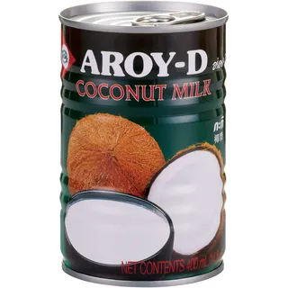 Aroy-D Kokosnussmilch – Kokosmilch zum Kochen und Backen – Ideal für Desserts, Suppen, Smoothies und Cocktails – 12 x 400 ml