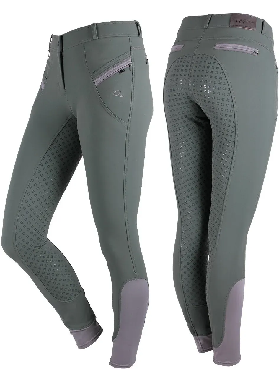 QHP Reithose Bliss vollbesatz Olivgrün, QHP17_Gr.: 40