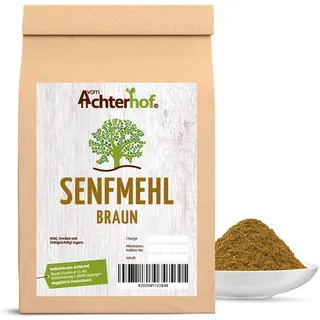 vom-Achterhof 500 g Senfmehl braun/schwarz - Senfsaat braun vermahlen -Senfkörner braun vermahlen- ideal um Senf selbst herzustellen natürlich