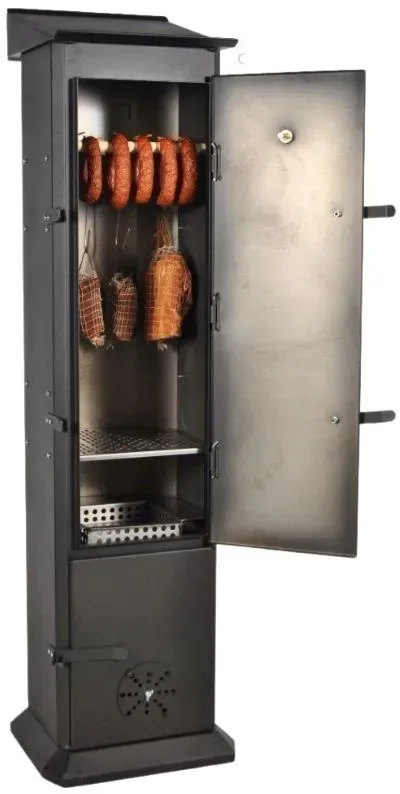Grill Räucherofen Max Ofen Gartengrill Räucher Schwarz Räucherkammer Räucherei