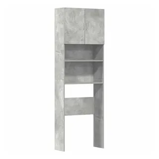 vidaXL Waschmaschinenschrank Betongrau 64x24x190 cm Holzwerkstoff