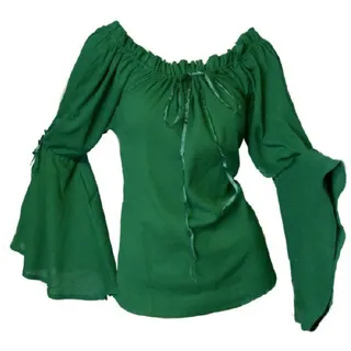 Dark Dreams Gothic Mittelalter LARP Bluse Ylenia, Farbe:grün, Größe:Freesize