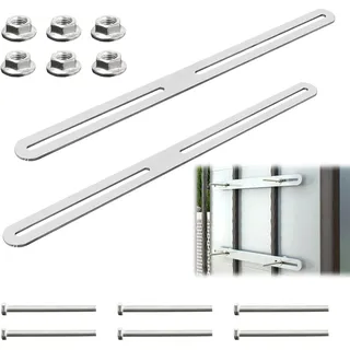 GENHH 2 Stück Briefkästen Befestigungskit 360mm x 24mm Befestigungsset für Zaunbriefkasten, Briefkasten Zaunmontage für Zaunbriefkasten und Briefkästen an Toren, Silber