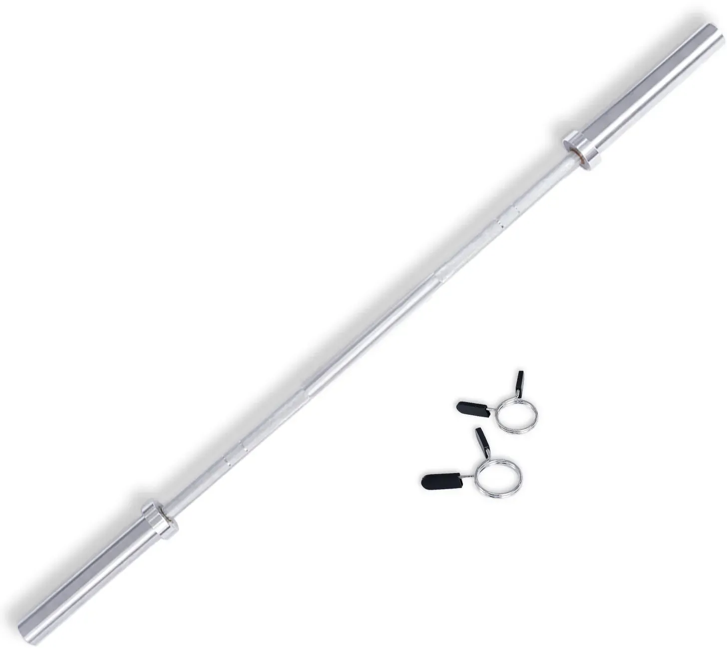 Sportstech Langhantel aus Stahl, verchromt bis 315 kg, 33mm Durchmesser, Federverschluss, gerändelte Griffflächen, Länge 224cm, 20kg