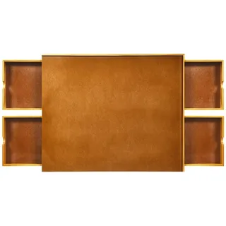 COSTWAY Gamingtisch, Puzzletisch mit 4 Schubladen, für 1000-1500 Puzzles braun