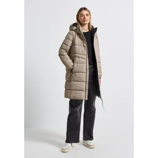 STREET ONE Damen, 2005318 Lange Steppjacke, Smooth Champagne, 42 - 42