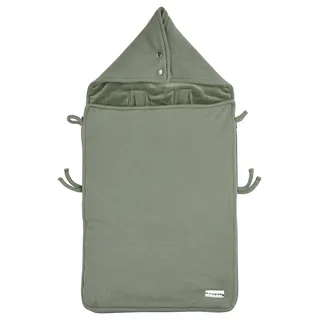 Meyco Fußsack Autositz Baby - samtweichem Plüsch gefüttert - Knit Basic - 40x82cm - Forest Green