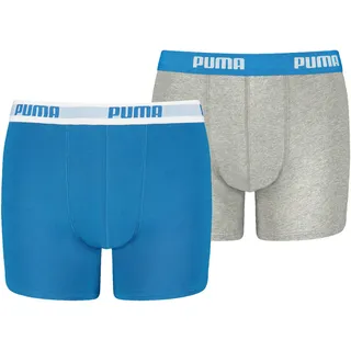 Puma Basic Boxershorts Jungen Kinder Unterhose Unterwäsche, Farbe:417 - Blue/Grey, Bekleidung:152 - 152