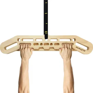 MonkeyTail Tragbares Hängebrett, hölzernes Kletter-Hängebrett, multifunktionales Finger-Trainingsbrett, Verbesserung der Fingerstärke, Innen- und Außeneinsatz