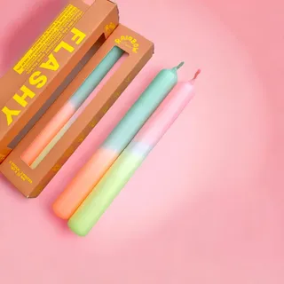 Rainbow Studio * Neon Dip Dye Dinnerkerzen 2er Set FLASHY