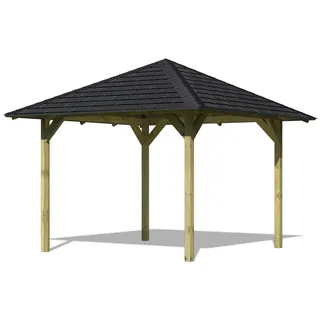 Karibu Pavillon Sevilla kesseldruckimprägniert Sparset inkl. Dachschindeln