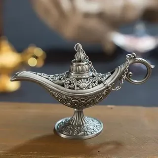 Genie Öllampe,Aladdin Wunderlampe Weihrauch Brenner,Retro Legend Aladdin Lampe Magic Genie Wishing Light,Arabische Genie Lampe,für Home Table Dekoration,Startseite Teekanne Öl Lampe Geschenk (Stil 2)