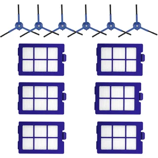 BAMBOOST Ersatzfilter Zubehör Kompatibel mit Eufy X8 hybrid Saugroboter,6 Seitenbürsten,6 Filter,12er Stück