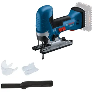 Bosch Professional 18V System Akku Stichsäge GST 18V-125 S (ideal für Kurven- und Abschnitte, SDS-Sägeblatthalter, inkl. 1x Stichsägeblatt, Absaug-Set)