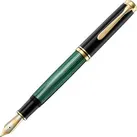 Pelikan Füller Souverän M1000, Feder M, schwarz/grün, 18-Karat Goldfeder rhodiniert