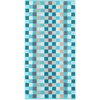 CAWÖ Unique Karo 942 Handtuch 50 x 100 cm türkis