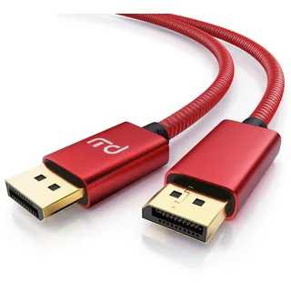 Primewire Premium DisplayPort auf DisplayPort Kabel mit Nylonummantelung 8K 7680 x 4320 @ 60 Hz mit DSC - 1m