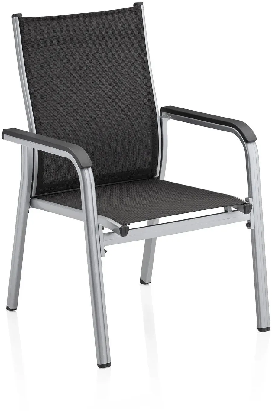 KETTLER BasicPlus Stapelsessel, silber/anthrazit, Alu/Textilene, 0301205-0000