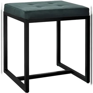 CLP Sitzhocker Barci I Moderner Hocker Hochwertiger Polsterhocker mit schwarz pulverbeschichteten Eisengestell