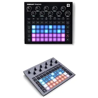 Novation Circuit Tracks Groovebox-Sequenzer mit Synthesizer, MIDI und Drum-Spuren + Novation Circuit Rhythm: Sampler und Groovebox mit acht Sample-Spuren für die Erstellung und Performance von Beats.
