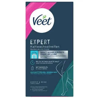 Veet EXPERT Kaltwachsstreifen Beine & Körper, alle Hauttypen, 20 Stück