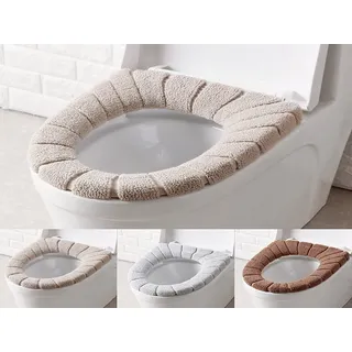 Anlising 3PCS Wärmer WC-Sitzbezüge, Waschbar WC-Sitzwärmer, Toiletten Sitzbezug Sitz, Toilettensitzabdeckung, Wc Sitzwärmer Kissen, Toilettensitzkissen, für Toilettensitze (3 Farben)