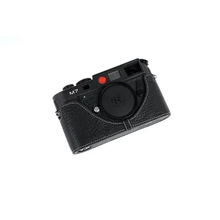 Handgefertigte Echtleder Half Camera Case Tasche für Leica M7 M6 Schwarz Farbe