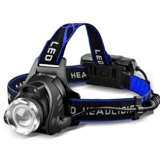 Leistungsstarke, Wiederaufladbare Led-stirnlampe Mit 3 Leuchtmodi, Usb-kabel Und 2 X 18650-akkus Zum Angeln Und Radfahren
