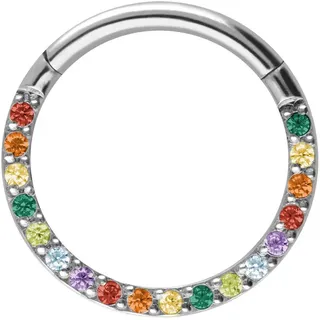 PIERCINGLINE Titan Segmentring Clicker EINGEFASSTE KRISTALLE