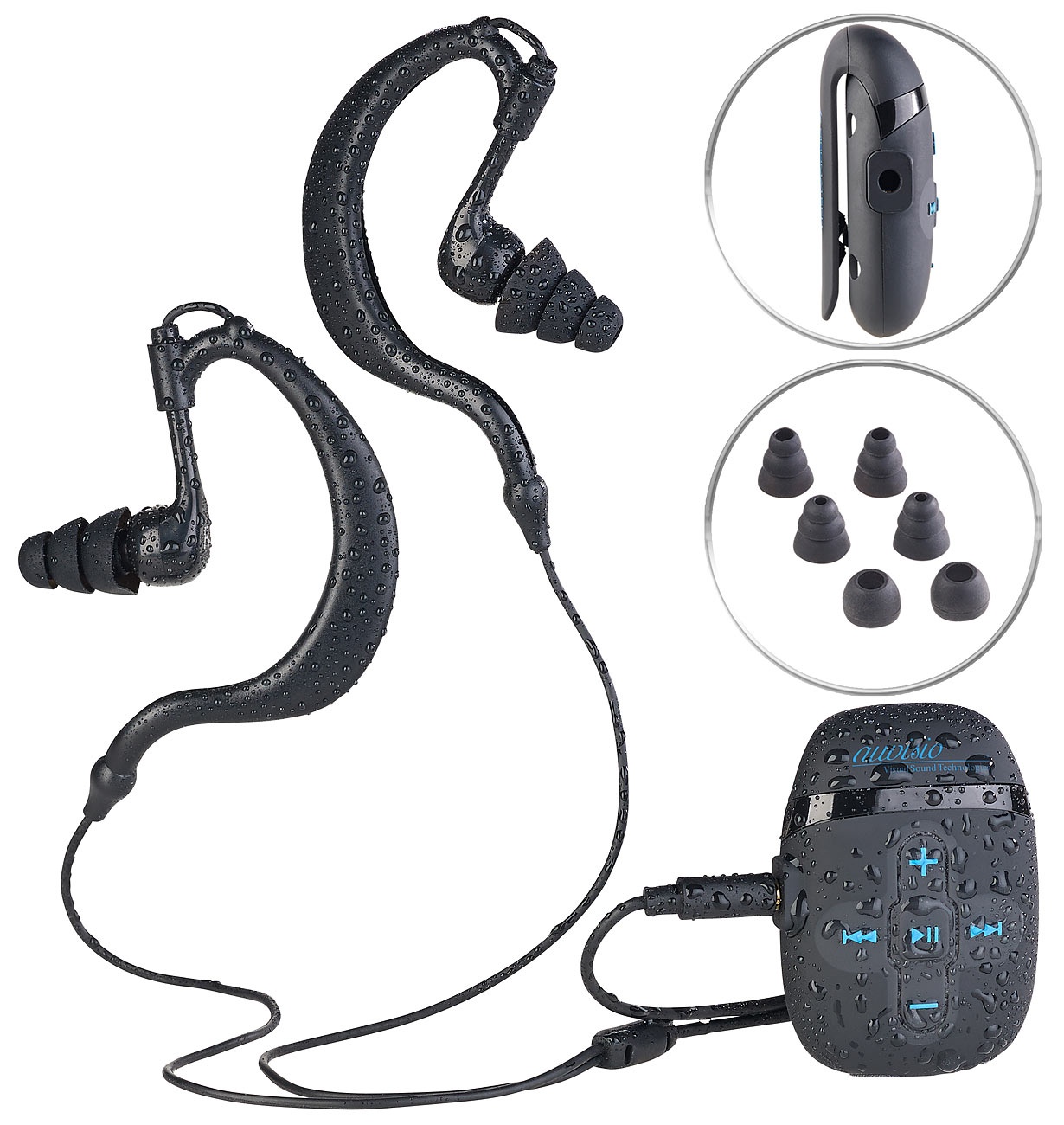 Wasserdichter Sport-MP3-Player DMP-450.x8 mit 8 GB Speicher, IPX8