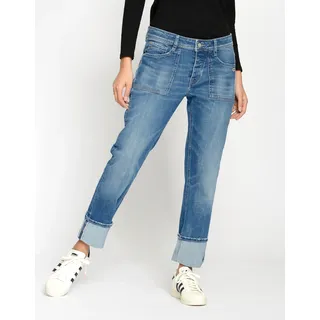 Gang Boyfriend-Jeans GANG 94NICA WORKER", Damen, Gr. 30, Normalgrößen, blau (denim blau), 72% Baumwolle, 20% Recycelte Baumwolle, 6% Polyester, 2% Elasthan, Jeans