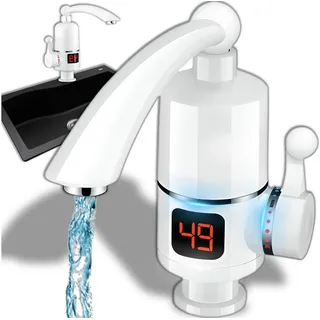 Retoo 3000W Elektrischer Wasserhahn Durchlauferhitzer Digitale LED Elektrisch Wasserhahn Küche, Bad Armatur Retoo