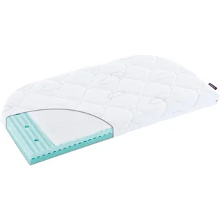 Träumeland Beistellbett Matratze AIR 50x88x7 cm mit 2 abgerundeten Ecken, atmungsaktive Baby Matratze, Öko-Tex 100 zertifiziert, hautfreundlich, allergikergeeignet, Made in Austria