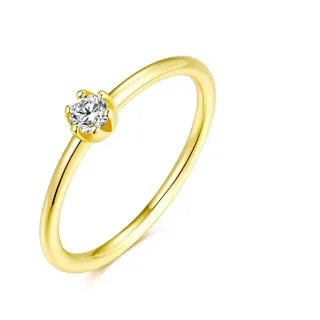 Lisandra Scott Silberring Ring mit weißem Stein 925 Silber, Verlobungsring Solitär-Ring Damen, Sag mehr als Worte – mit einem Ring, der für sich spricht. goldfarben 52