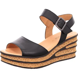 Gabor Damen, Sandaletten, Frauen Sandalen,Best Fitting,Sommersandalen,bequem,flach,Sommerschuhe,Freizeitschuhe,schwarz (So.schw.),39 EU / 6 UK - 39 EU