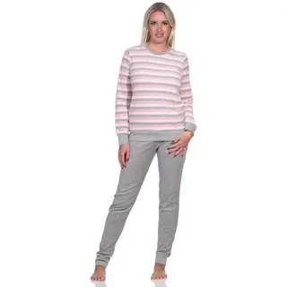 normann Frottee Schlafanzug langarm Bündchen - 82812 in rosa | 52-54