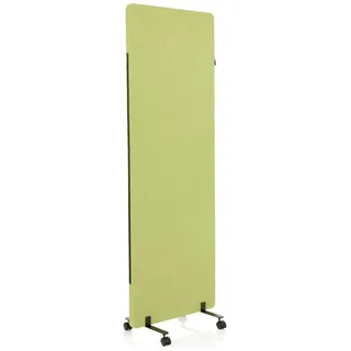 HJH Office Trennwand einzeln 177 x 60 cm FLEXMIUT Stoff Grün Raumteiler Mittelpanel mit Rollen & Gleiter 891005